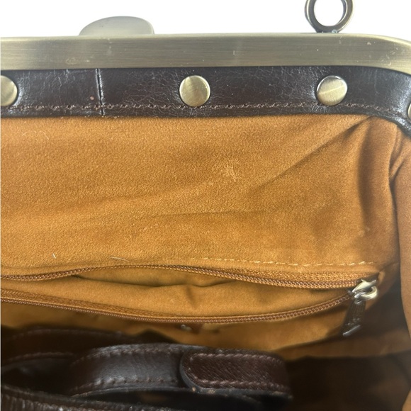 Patricia Nash Coronella Leopard Print Calf Hair Medium Frame Satchel - Picture 15 of 16